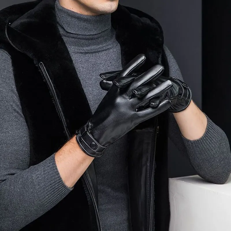 Men Faux PU Leather Gloves Thick Winter Velvet Full Finger Driving Gloves Outdoor Warm Mittens Anti-slip Waterproof Touch Screen
Men Faux PU Leather Gloves Thick Winter Velvet Full Finger Driving Gloves Outdoor Warm Mittens Anti-slip Waterproof Touch Screen