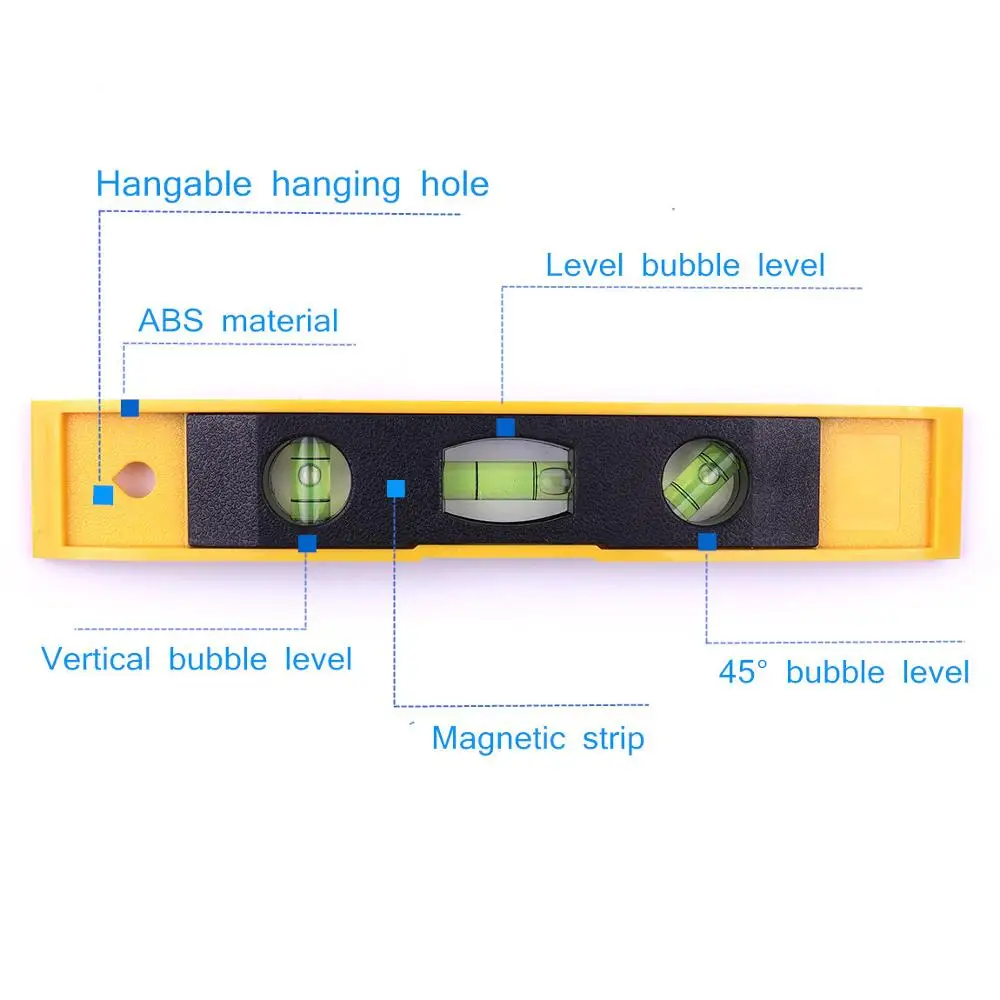 Hot 230mm 9.06inch Spirit Level Bubble Ruler Magnetic 3 Level Bubble Vertical Horizontal 45 degree Level Measuring Instruments
Hot 230mm 9.06inch Spirit Level Bubble Ruler Magnetic 3 Level Bubble Vertical Horizontal 45 degree Level Measuring Instruments