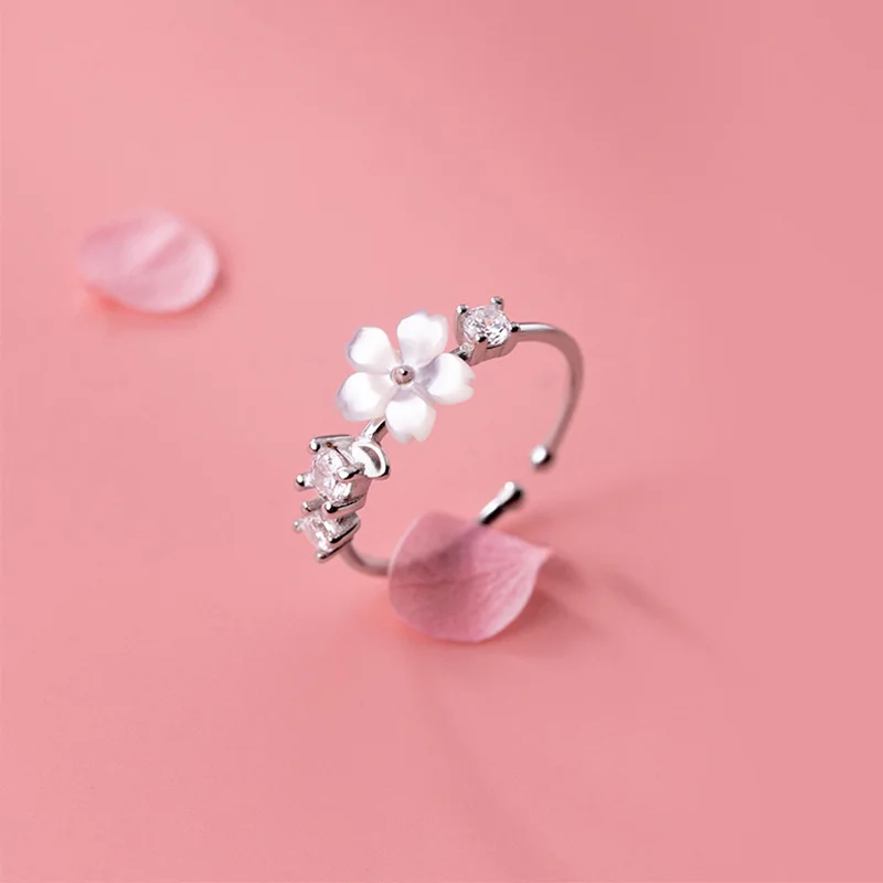 925 Sterling Silver Zircon Shell Flower Rings for Women Open Adjustable Size Finger Fine Jewelry Korean Female Ladies Girls Gift
925 Sterling Silver Zircon Shell Flower Rings for Women Open Adjustable Size Finger Fine Jewelry Korean Female Ladies Girls Gift