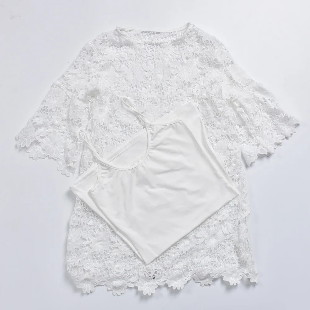 Lace Flared Sleeve Ruffled Dress Two-Piece Female Spring And Summer O-Neck Half-Sleeved Street Casual Dress 2021 New V-Neck
Lace Flared Sleeve Ruffled Dress Two-Piece Female Spring And Summer O-Neck Half-Sleeved Street Casual Dress 2021 New V-Neck
