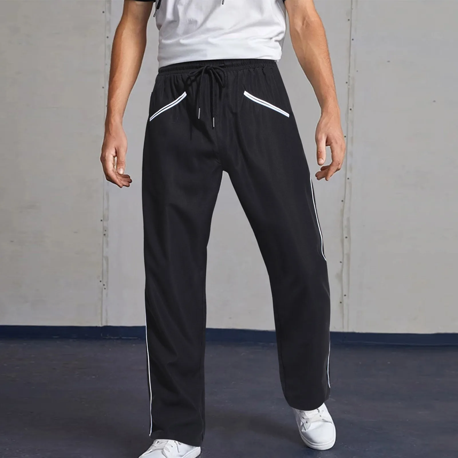 Men's Fitness Casual sweatpants Harajuku Mid Waisted Trousers Striped Sports Jogging Pants With Pockets clothing pantalon homme
Men's Fitness Casual sweatpants Harajuku Mid Waisted Trousers Striped Sports Jogging Pants With Pockets clothing pantalon homme