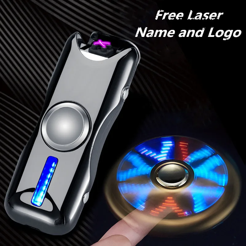 USB-зажигалка с двойной дугой Гироскопическая игрушка зажигалка на кончик пальца