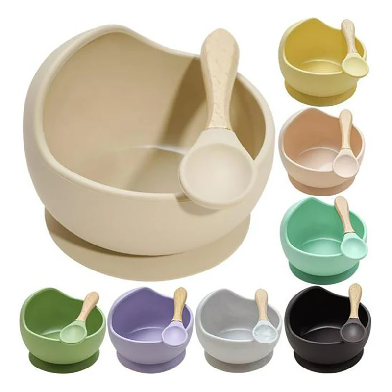 Silicone anti-drop round suction cup bowl food supplement bowl learning food bowl baby bowl baby feeding tableware Dishes 
Silicone anti-drop round suction cup bowl food supplement bowl learning food bowl baby bowl baby feeding tableware Dishes