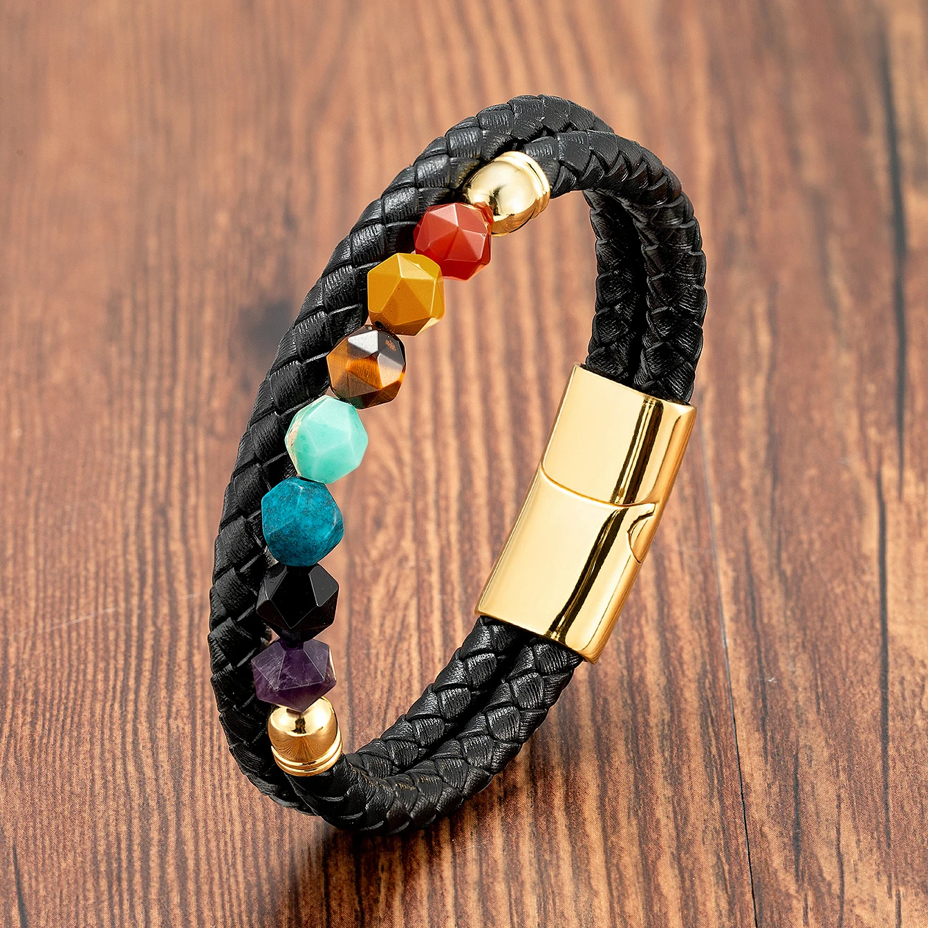 YISHUCHA Новый, Геометрический, Браслет из натурального камня, Модный, Женский браслет на руку, Черная натуральная кожа, Браслеты с чакрами, Мужс... 
YISHUCHA Новый, Геометрический, Браслет из натурального камня, Модный, Женский браслет на руку, Черная натуральная кожа, Браслеты с чакрами, Мужс...