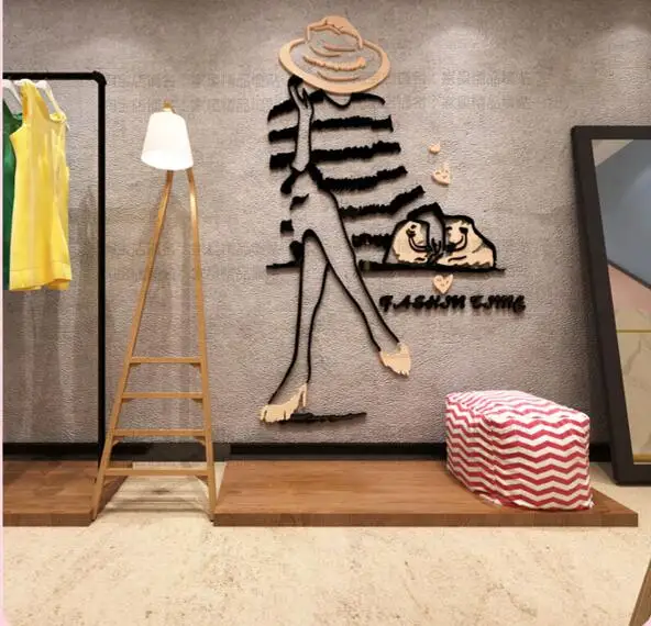 DIY 3D non-toxic acrylic Fashion girl wall sticker clothing store wall decoration stickers home decor
DIY 3D non-toxic acrylic Fashion girl wall sticker clothing store wall decoration stickers home decor