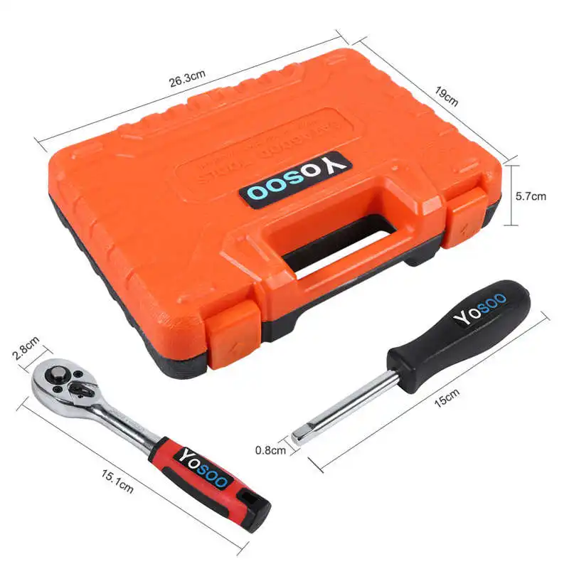 WALFRONT 46pcs Drill Bit Set Socket Spanner Wrench Set 1/4" Drive Metric Extension Bar with Box Repair Tool Set
WALFRONT 46pcs Drill Bit Set Socket Spanner Wrench Set 1/4" Drive Metric Extension Bar with Box Repair Tool Set
