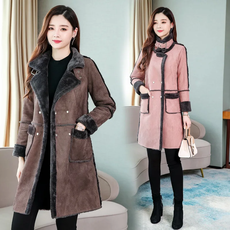womens coats winter Winter Suede thickening flocking warm women's lamb fur coat fashion new slim Long cotton coat
womens coats winter Winter Suede thickening flocking warm women's lamb fur coat fashion new slim Long cotton coat