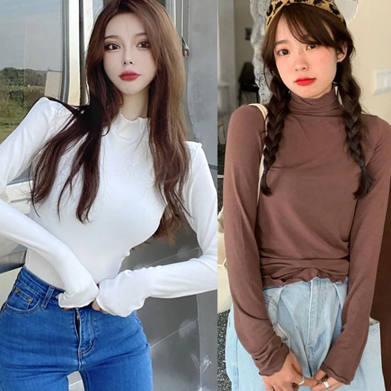 Women Clothes 2020 Autumn And Winter Half High Neck Ladies Bottoming Shirt All-match Spring And Autumn Thin Korean T-shirt Solid
Women Clothes 2020 Autumn And Winter Half High Neck Ladies Bottoming Shirt All-match Spring And Autumn Thin Korean T-shirt Solid
