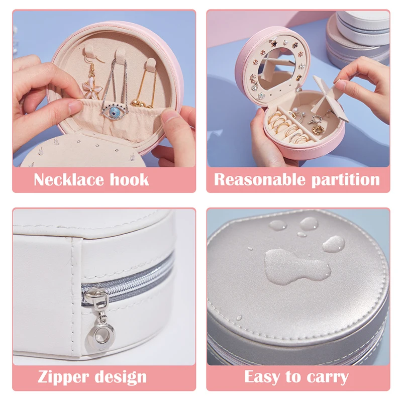 Circle Shaped Mini Jewelry Box PU Leather Simple Jewelry Box Earrings Organizer Storage Portable Jewelry Storage Box Case DJA88
Circle Shaped Mini Jewelry Box PU Leather Simple Jewelry Box Earrings Organizer Storage Portable Jewelry Storage Box Case DJA88