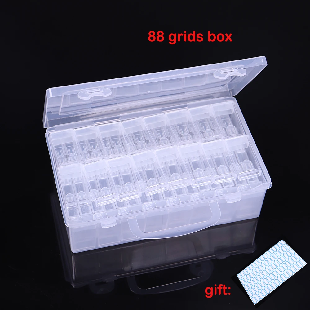 new 88 lattice transparent plastic storage box jewelry Drill Storage Box Diamond embroidery Accessories diamond painting tool 
new 88 lattice transparent plastic storage box jewelry Drill Storage Box Diamond embroidery Accessories diamond painting tool