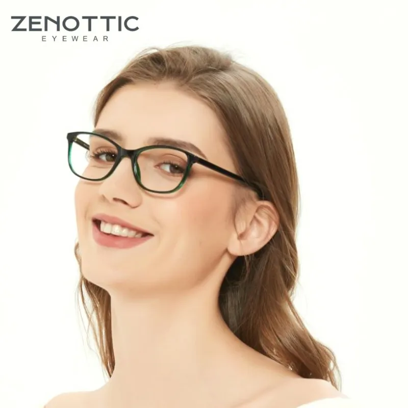 

ZENOTTIC Anti Blue Light Blocking Glasses Frame Women Ultralight Optical Myopia Prescription Eyeglasses Girl Computer Spectacles
