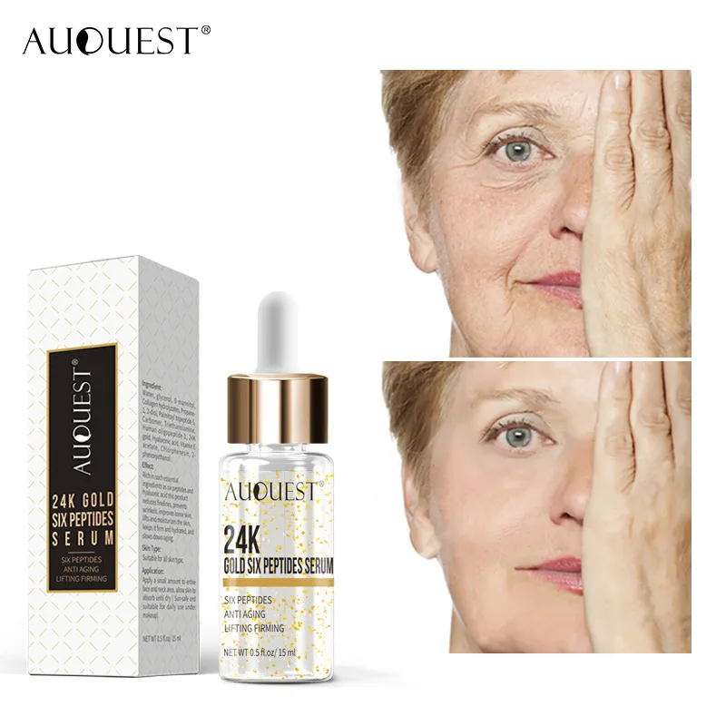 

AUQUEST 24K Gold Face Serum Anti- Aging Wrinkles Moisturizing Hyaluronic Acid Essence Beauty Korean Cosmetics for Women 15ml