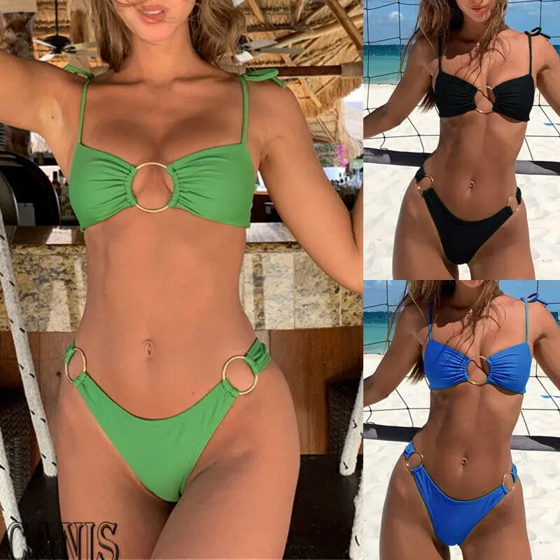 Womens Bandage Bikini Set Swimsuit Padded Bra Thong Bathing Suit Ladies Summer Pure Swimwear Beachwear Costume
Womens Bandage Bikini Set Swimsuit Padded Bra Thong Bathing Suit Ladies Summer Pure Swimwear Beachwear Costume