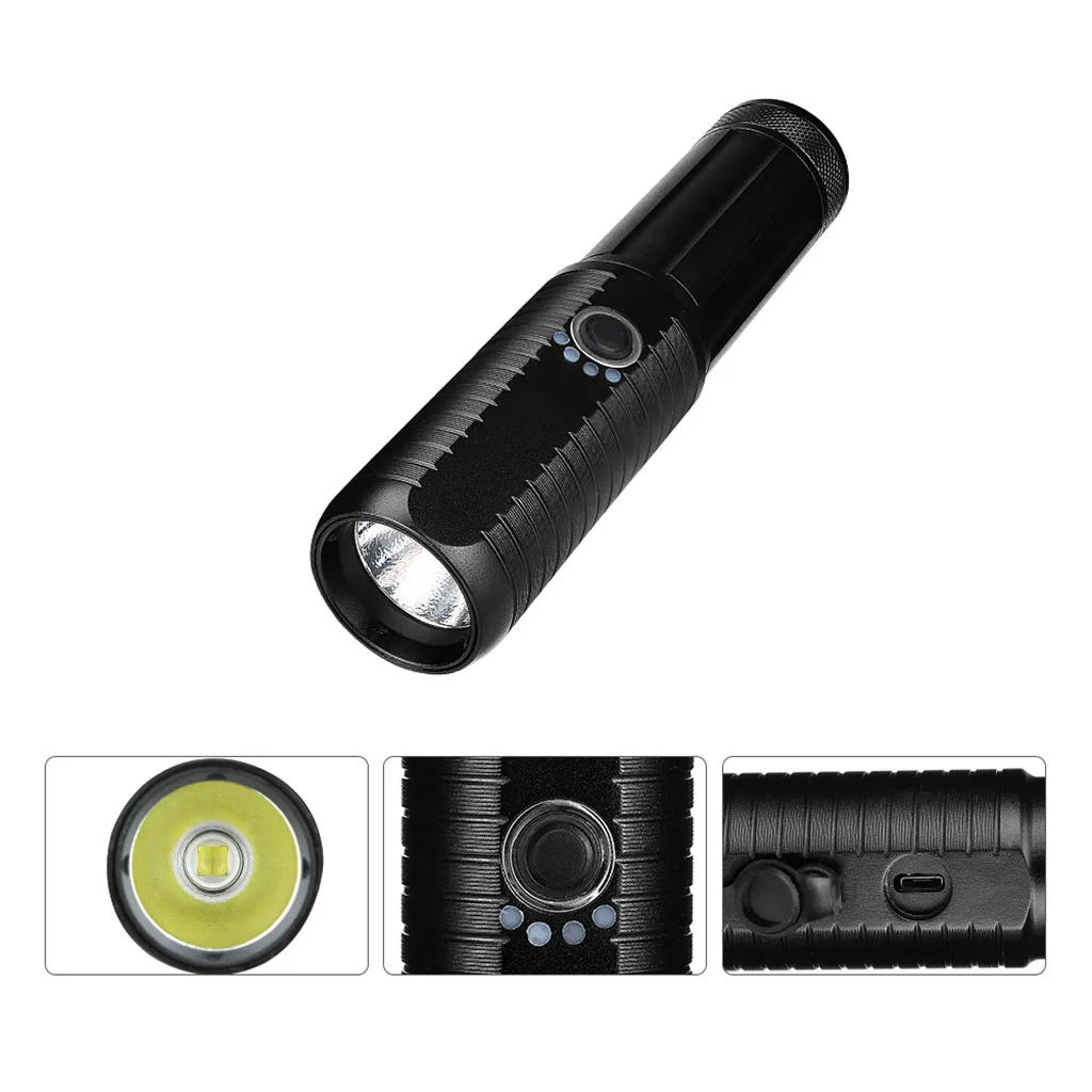 XHP P50 LED flashlight with 5 adjustable brightness modes Waterproof USB charging 118650 or 126650 battery Outdoor camping
XHP P50 LED flashlight with 5 adjustable brightness modes Waterproof USB charging 118650 or 126650 battery Outdoor camping