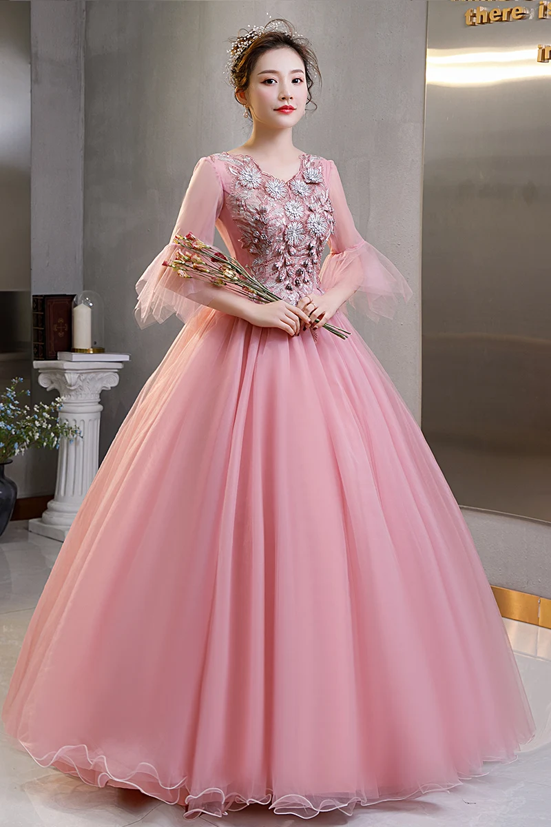 New Host Performance Student Vocal Solo Art Test Costume Puff Skirt Long Evening Dress Female Quinceanera Dress 
New Host Performance Student Vocal Solo Art Test Costume Puff Skirt Long Evening Dress Female Quinceanera Dress