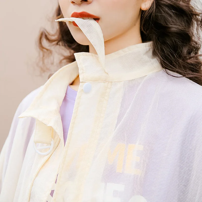 Jacket Women Loose Pure Summer Lightweight Causal Sun-proof Thin Chic Ulzzang Single Breasted Light Yellow Outerwear See-through
Jacket Women Loose Pure Summer Lightweight Causal Sun-proof Thin Chic Ulzzang Single Breasted Light Yellow Outerwear See-through