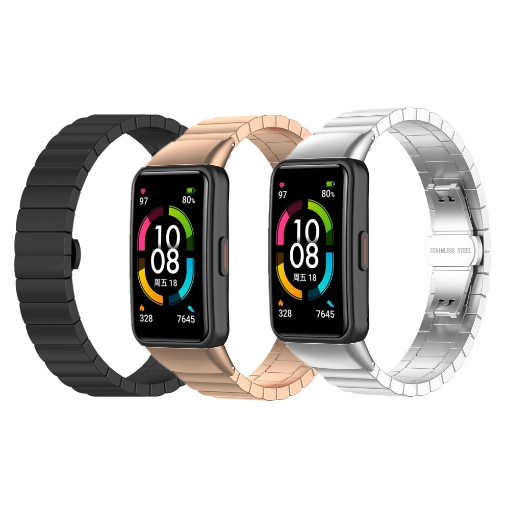 Ремешок из нержавеющей стали для Huawei Band 6, сменный металлический браслет для часов Honor Band 6, аксессуары 
Ремешок из нержавеющей стали для Huawei Band 6, сменный металлический браслет для часов Honor Band 6, аксессуары