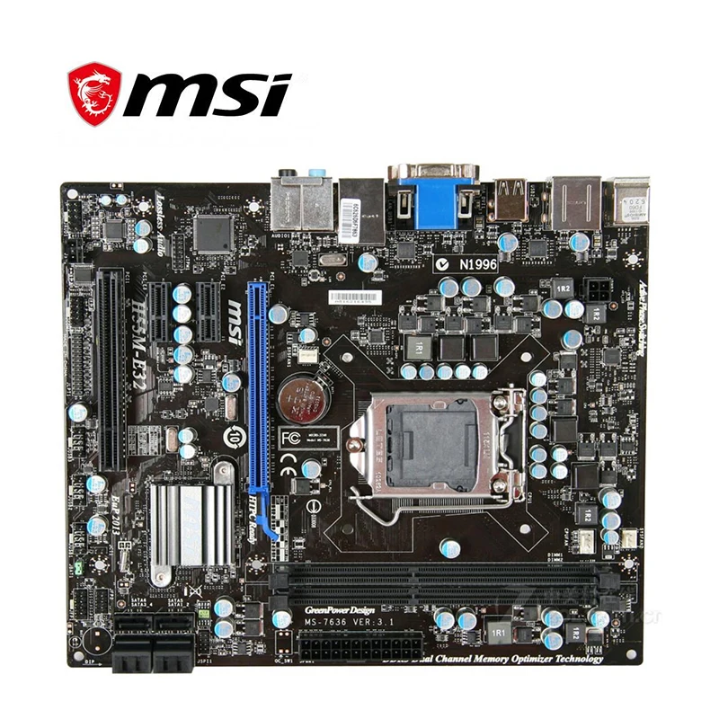 Для MSI H55M E32 материнская плата LGA 1156 DDR3 для Intel H55 настольная SATA II PCI E X16