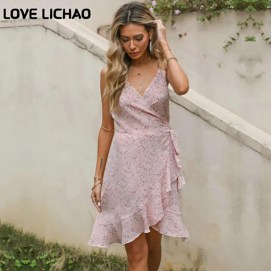 Women Dress Sexy V Neck Ruffles Floral Dress Summer 2021 Women Bohemian Spaghetti Straps Printed Dress Boho Beach Holiday Wear
Women Dress Sexy V Neck Ruffles Floral Dress Summer 2021 Women Bohemian Spaghetti Straps Printed Dress Boho Beach Holiday Wear