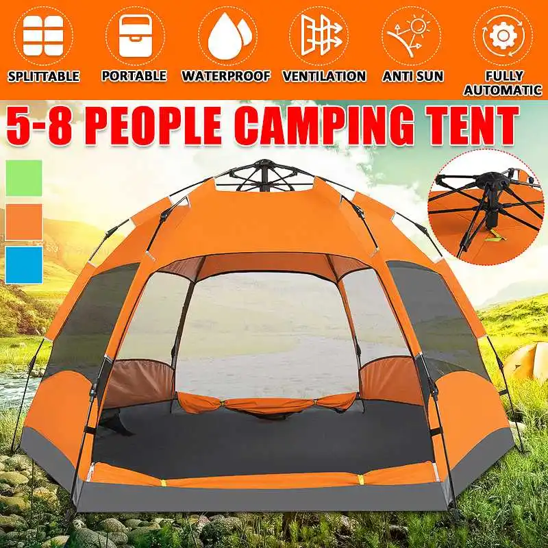 Automatic Tent 5-8 Person Camping Tent Easy Instant Setup Protable Backpacking for Sun Shelter Sunshade Awning Travelling Hiking
Automatic Tent 5-8 Person Camping Tent Easy Instant Setup Protable Backpacking for Sun Shelter Sunshade Awning Travelling Hiking
