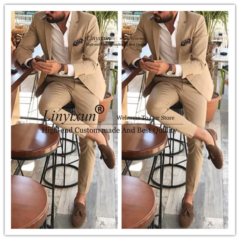 Khaki Men Suits for Wedding 2 Pieces 2021 Custom Made Business Suit Blazer Peak Lapel Costumize Men Party Suits(Jacket+Pant)
Khaki Men Suits for Wedding 2 Pieces 2021 Custom Made Business Suit Blazer Peak Lapel Costumize Men Party Suits(Jacket+Pant)