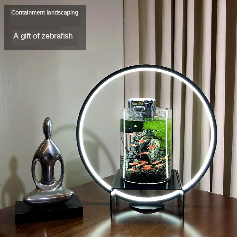 New Chinese Cylindrical Creative Fish Tank Small Office Desktop Ecological Fish Tank Aquarium Led Landscape Living Room Home
New Chinese Cylindrical Creative Fish Tank Small Office Desktop Ecological Fish Tank Aquarium Led Landscape Living Room Home