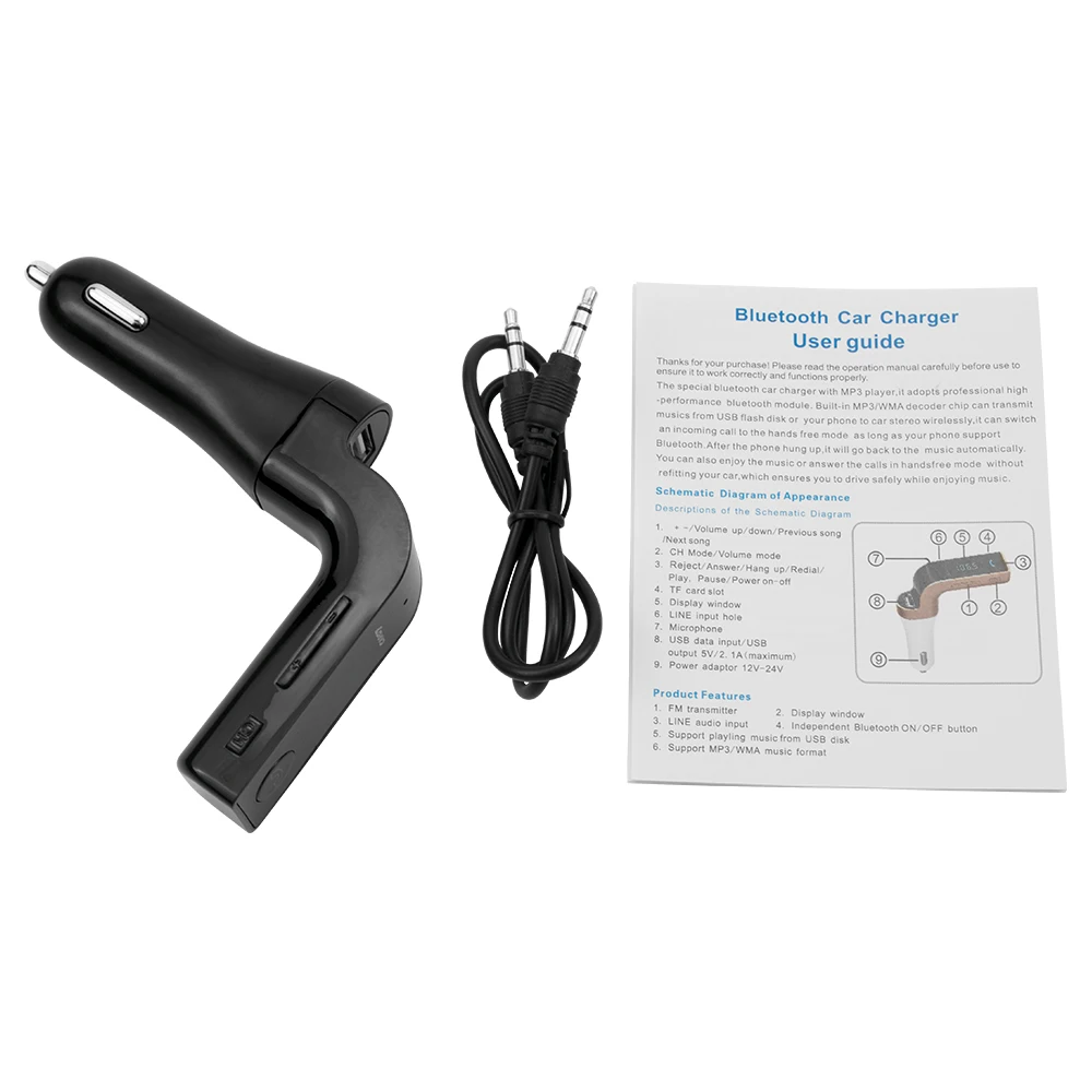 5-in-1 Hands Free Wireless FM Transmitter G7 Car Bluetooth AUX Bluetooth Car Kit MP3 Player SD USB LCD USB Car Accessories
5-in-1 Hands Free Wireless FM Transmitter G7 Car Bluetooth AUX Bluetooth Car Kit MP3 Player SD USB LCD USB Car Accessories