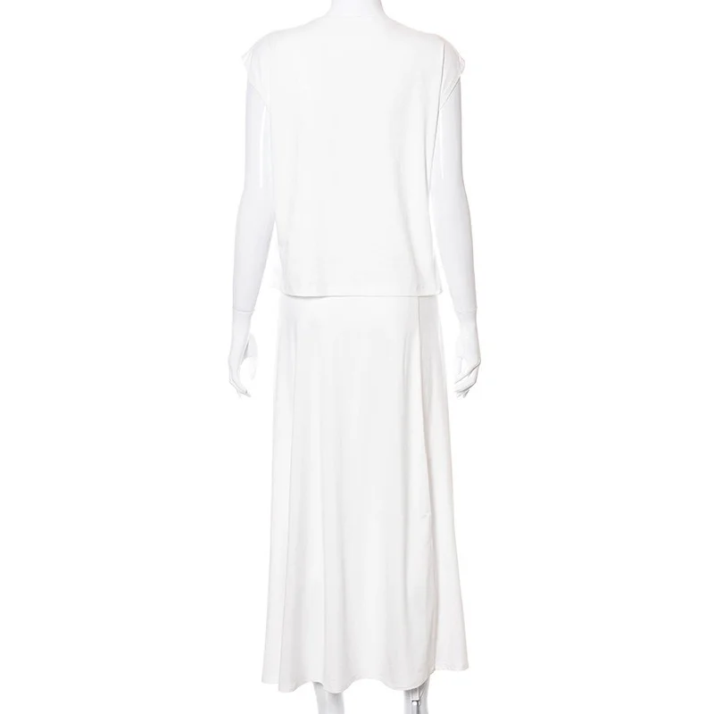Elegant Women's Summer New Style 2021 Solid Color Sleeveless Vest Top Urban Casual Fashion Street Style Long Skirt Suit Straight
Elegant Women's Summer New Style 2021 Solid Color Sleeveless Vest Top Urban Casual Fashion Street Style Long Skirt Suit Straight