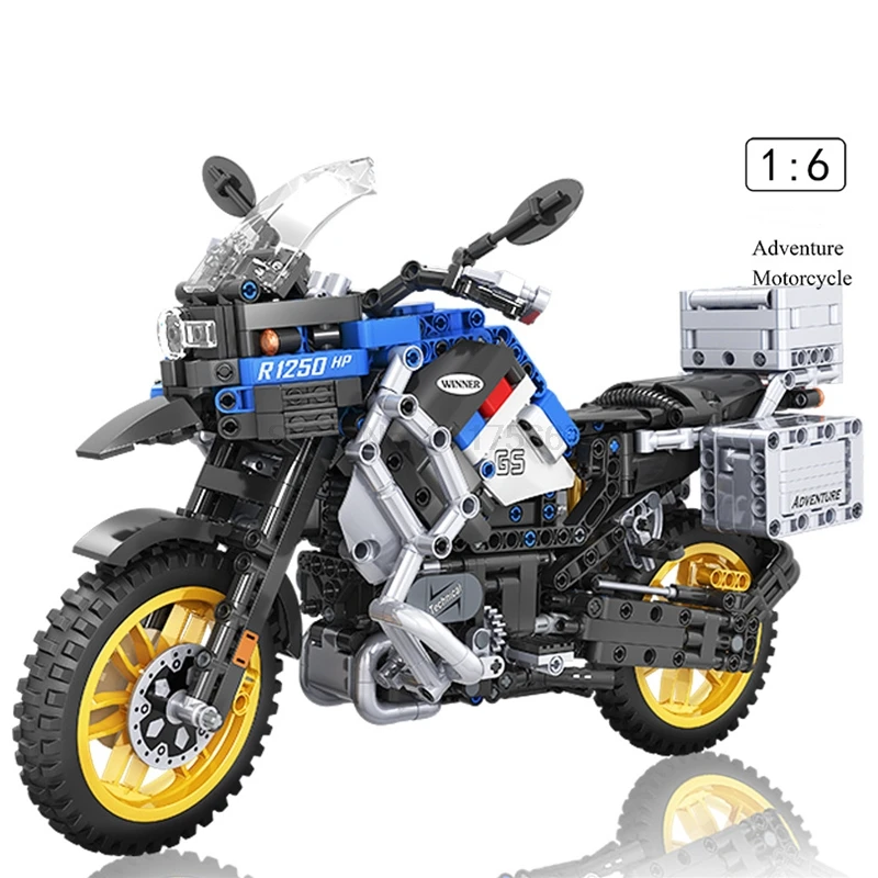 948pcs Technical Ideas Adventure Motorcycle Model Building Blocks Creator MOC Travel Moto Assembling Bricks Toys For Children
948pcs Technical Ideas Adventure Motorcycle Model Building Blocks Creator MOC Travel Moto Assembling Bricks Toys For Children