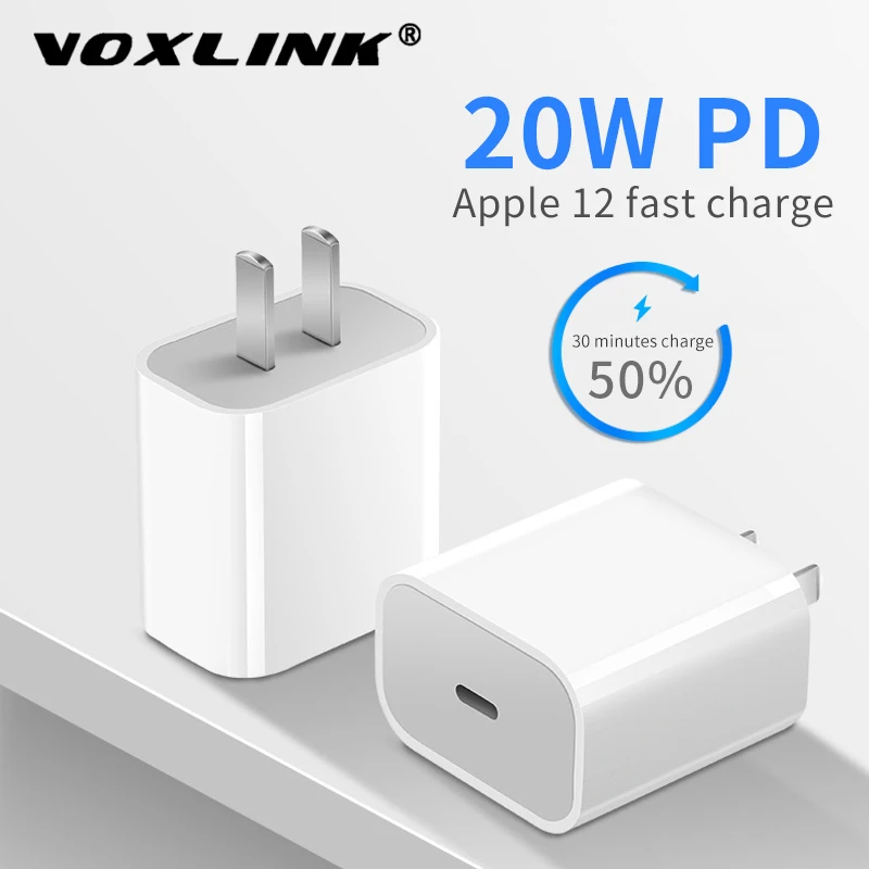 VOXLINK Super Fast USB C Charger 20W Support Type C PD Fast Charging Portable Phone Charger For iPhone 12 Pro Max 11 Mini 8 Plus
VOXLINK Super Fast USB C Charger 20W Support Type C PD Fast Charging Portable Phone Charger For iPhone 12 Pro Max 11 Mini 8 Plus
