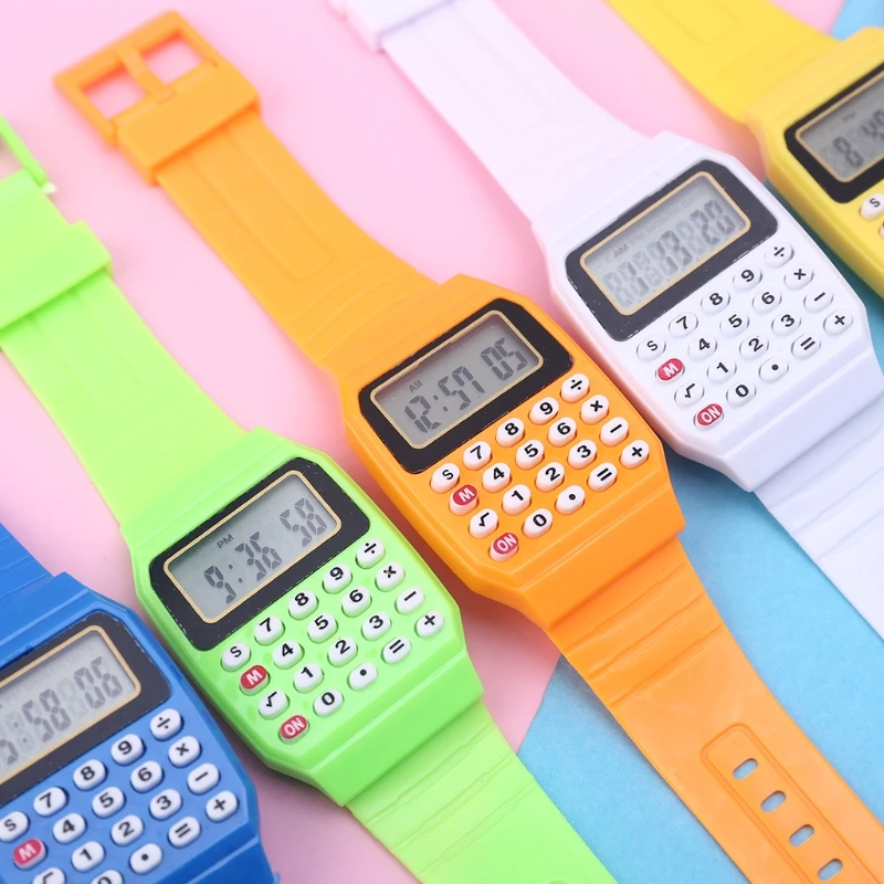 1 Pcs New Fad Children Cartoon Silicone Date Multi-Purpose Kids Electronic Calculator Wrist Watch High Quality for Students
1 Pcs New Fad Children Cartoon Silicone Date Multi-Purpose Kids Electronic Calculator Wrist Watch High Quality for Students