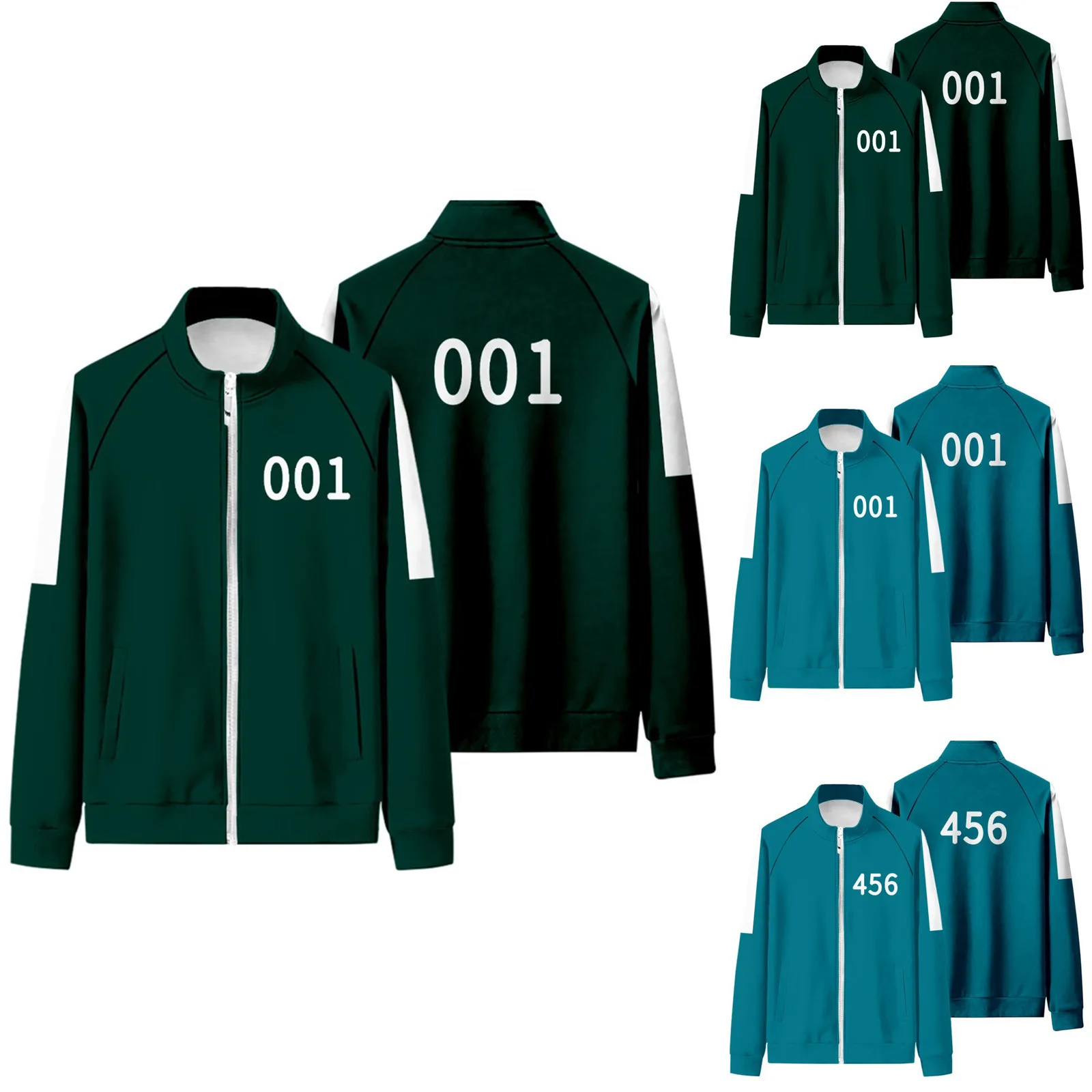 Men Digital Printing Sweatshirts Squid Game Round Six Digital 456 001 Printing Autumn Winter Sports Zipper Pocket Cardigan Tops 
Men Digital Printing Sweatshirts Squid Game Round Six Digital 456 001 Printing Autumn Winter Sports Zipper Pocket Cardigan Tops