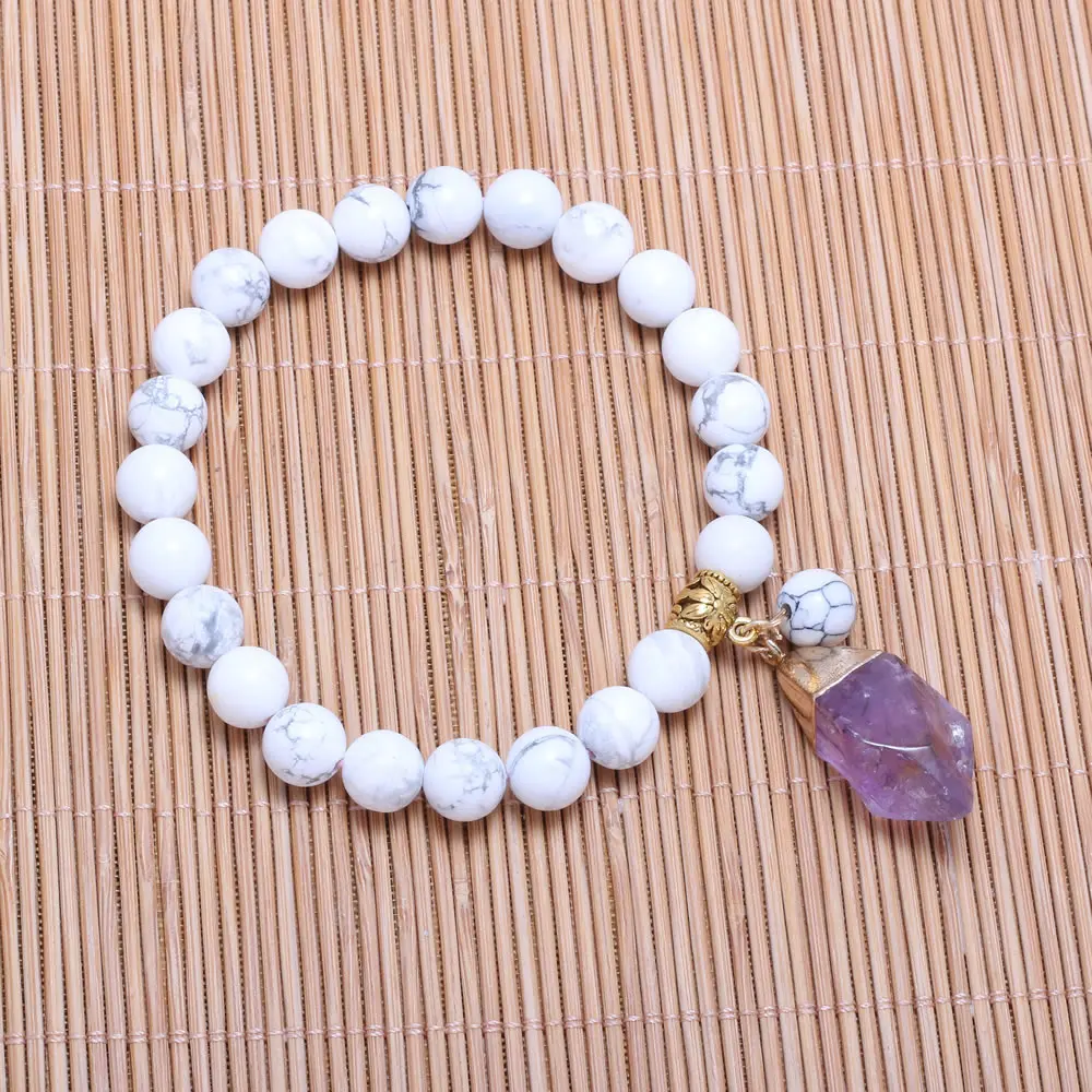 High-Quality Bracelets Natural Stone Shiraishi Round Beads With Amethyst Pendant Bangle for Unisex Party Wedding Jewelry Gift
High-Quality Bracelets Natural Stone Shiraishi Round Beads With Amethyst Pendant Bangle for Unisex Party Wedding Jewelry Gift