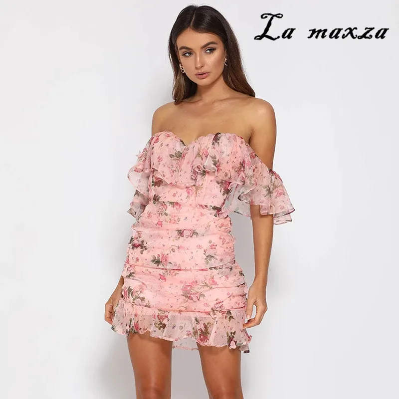 Summer New Arrival Women Print Mini Dress Sexy Casual 2020 Slash Neck Ruffles Slim Dress
Summer New Arrival Women Print Mini Dress Sexy Casual 2020 Slash Neck Ruffles Slim Dress