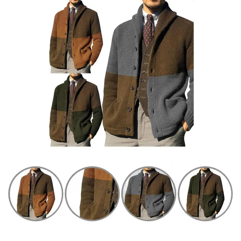 Casual Men Sweater Contrast Color Male Handsome Lapel Cardigan Sweater Men Coat Men Sweater Coat
Casual Men Sweater Contrast Color Male Handsome Lapel Cardigan Sweater Men Coat Men Sweater Coat