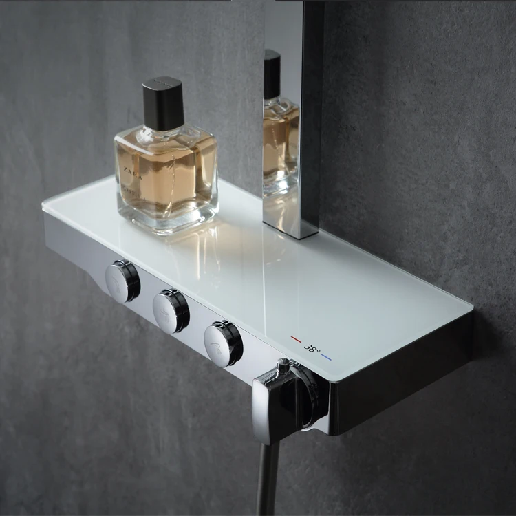 High quality luxury bathroom three function exposed wall mounted shower mixer faucet set
High quality luxury bathroom three function exposed wall mounted shower mixer faucet set