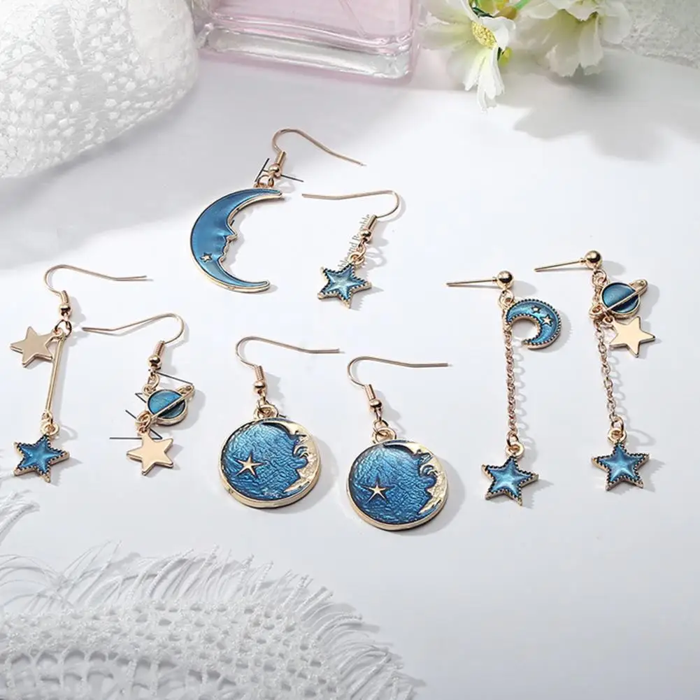 Cute 1 Pair Popular Delicate Cartoon Moon Star Drop Earrings Lady Women Drop Earrings All Match for Wedding
Cute 1 Pair Popular Delicate Cartoon Moon Star Drop Earrings Lady Women Drop Earrings All Match for Wedding