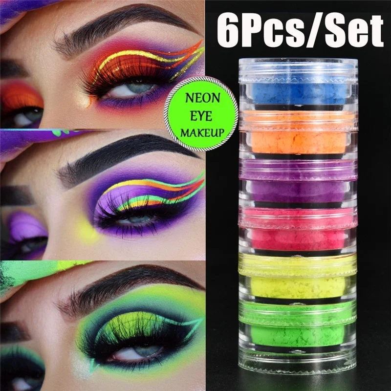 6 Colors/Set Of Neon Fluorescent Powder Luminous Eyeshadow Powder Natural Lasting Art Pigment Female Eye Modification Cosmetics
6 Colors/Set Of Neon Fluorescent Powder Luminous Eyeshadow Powder Natural Lasting Art Pigment Female Eye Modification Cosmetics