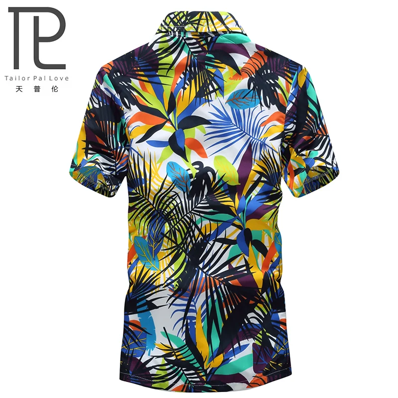 Гавайская рубашка мужская с принтом Повседневная пляжная блуза коротким рукавом