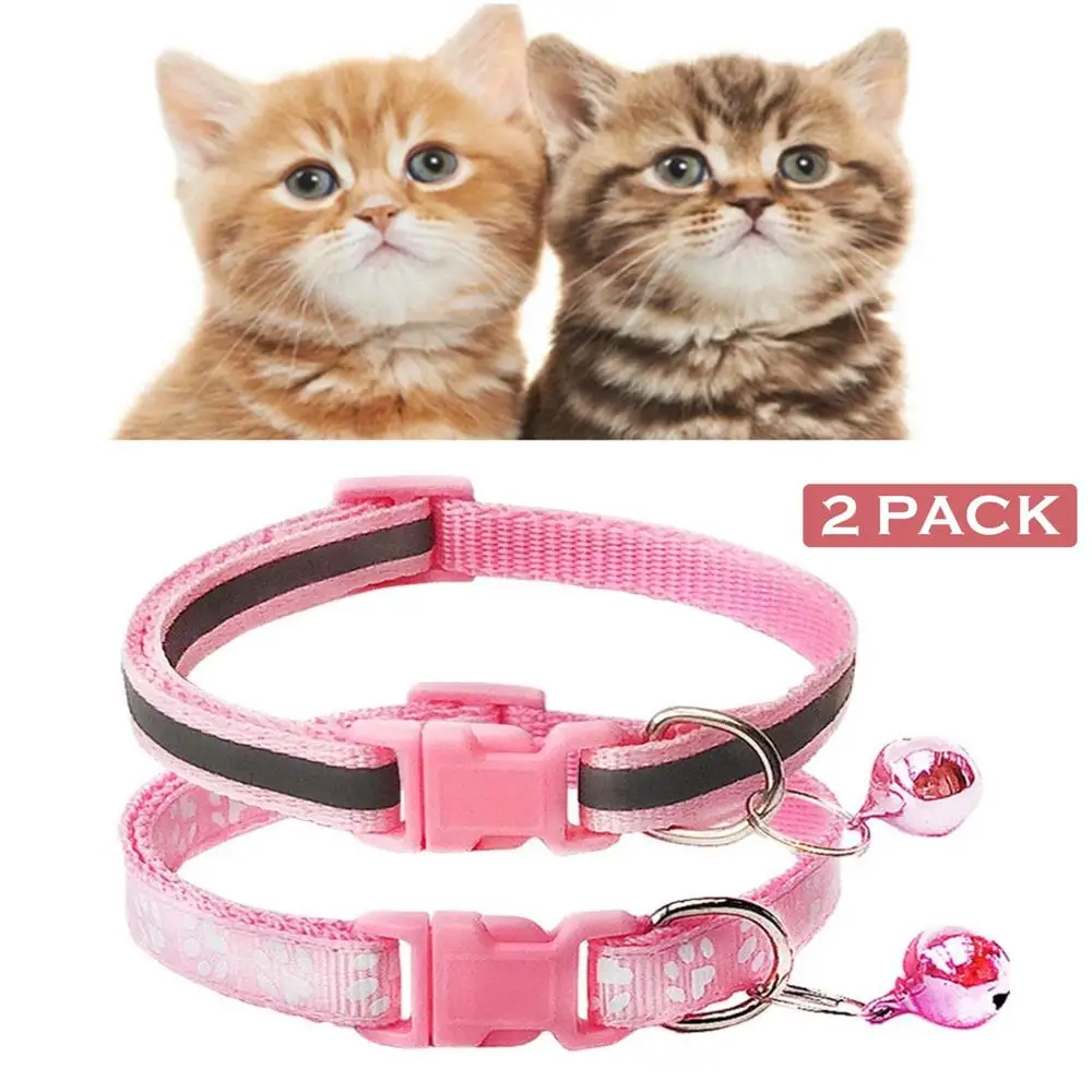 2 Pack Footprint Reflective Cat Collar with Bell Basic Dog Cat Collar Buckle Adjustable Polyester Paw Dog Collar
2 Pack Footprint Reflective Cat Collar with Bell Basic Dog Cat Collar Buckle Adjustable Polyester Paw Dog Collar