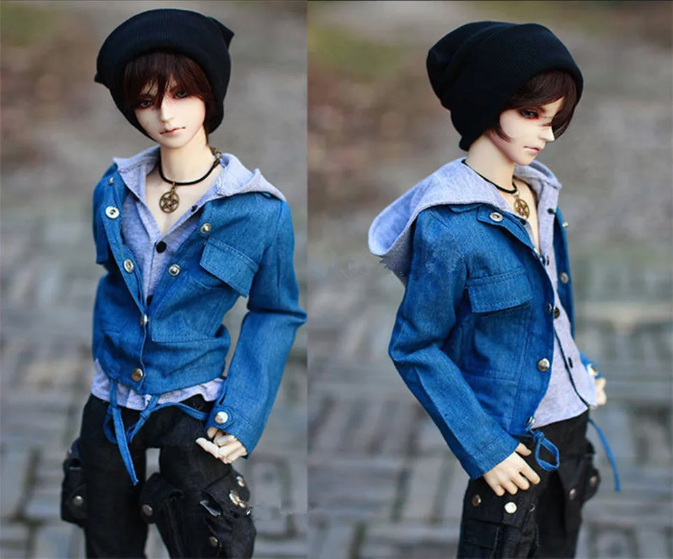 Красивая джинсовая куртка + серая рубашка 1/3 1/4 MSD SD17 Uncle BJD Doll Clothes Customized CMB1|sd clothes|bjd