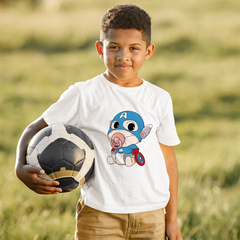 Kawaii Captain America pictures shirts for boys Fun print girls Tee shirt Summer Loose Fashion Aesthetics Children Tops
Kawaii Captain America pictures shirts for boys Fun print girls Tee shirt Summer Loose Fashion Aesthetics Children Tops