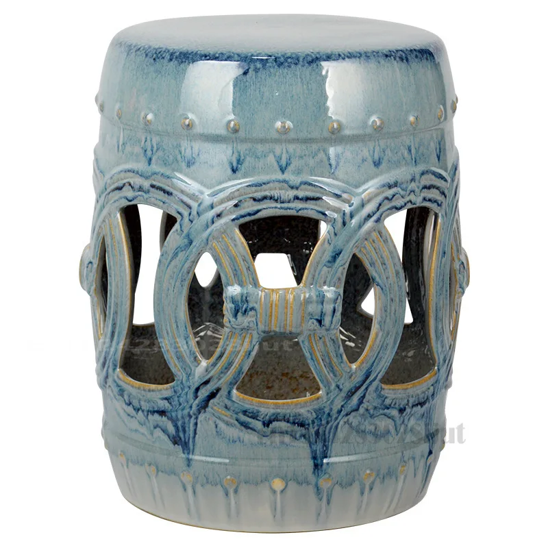 Bafanglaicai copper money stool hollow ceramic drum stool drum chair round pier gradual color household ceramic crafts
Bafanglaicai copper money stool hollow ceramic drum stool drum chair round pier gradual color household ceramic crafts