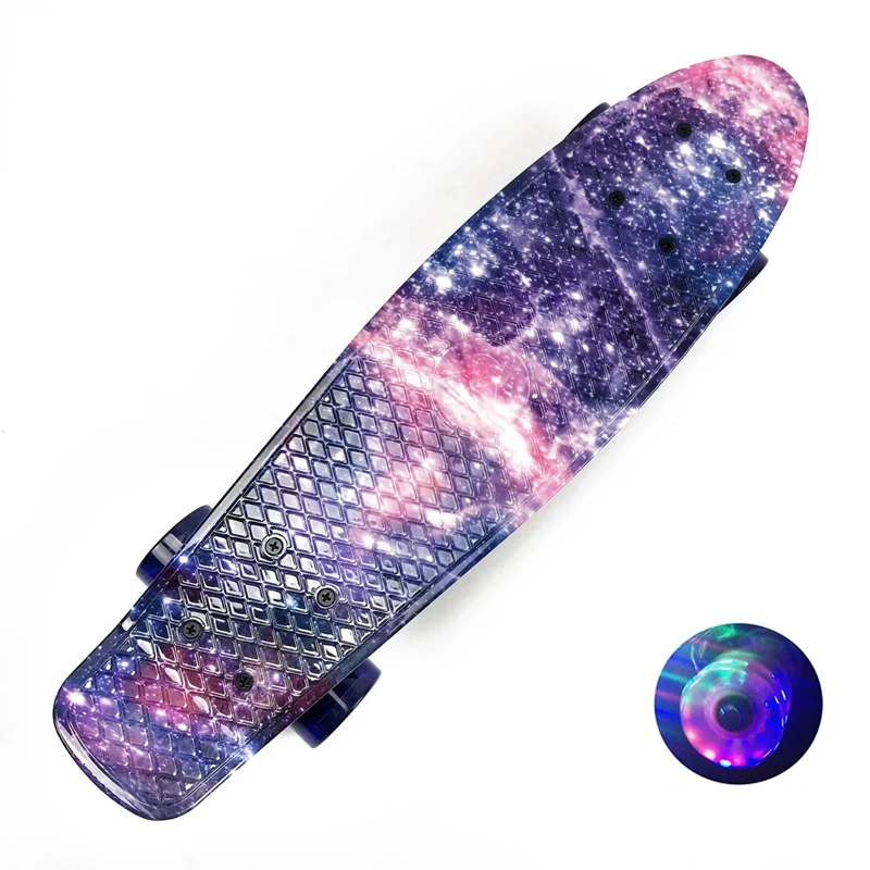 22 Inch High Resilience PU Four-Wheel Small Fish Skate Board Plastic Skateboard Single Tilt Deck Youth with Flash Wheel
22 Inch High Resilience PU Four-Wheel Small Fish Skate Board Plastic Skateboard Single Tilt Deck Youth with Flash Wheel