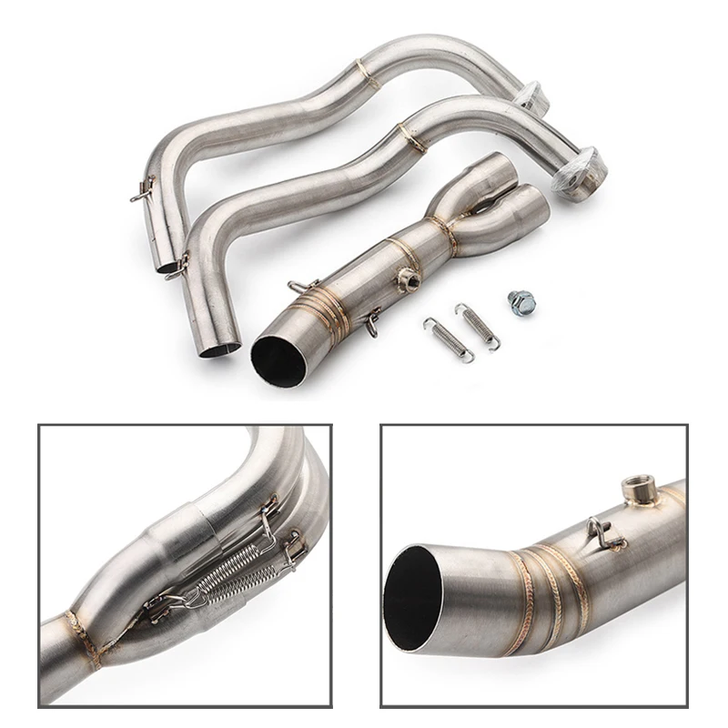 

For Yamaha MT07 FZ07 Silp On 51mm Muffler Tip Pipe Connecting Header Front Link Tube MT-07 Motorcycle Full Exhaust System Escape