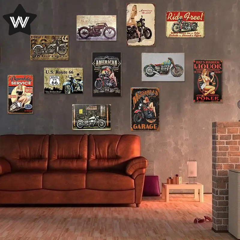 Vintage Garage Metal Tin Sign Retro Sexy Lady Wall Sticker Shabby Motorcycle Tin Plaque Metal Poster for Man Cave Club Bar Decor
Vintage Garage Metal Tin Sign Retro Sexy Lady Wall Sticker Shabby Motorcycle Tin Plaque Metal Poster for Man Cave Club Bar Decor