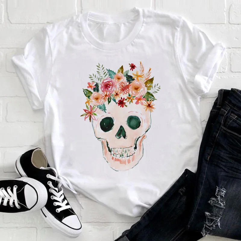 Summer Women Clothing 2021 Skull Graphic T-shirts Short Sleeve Femme O-neck Fashion T-shirt Casual Tee Shirt Ladies
Summer Women Clothing 2021 Skull Graphic T-shirts Short Sleeve Femme O-neck Fashion T-shirt Casual Tee Shirt Ladies