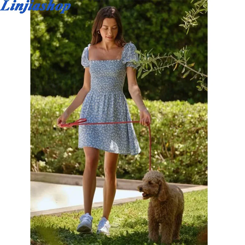 Fashion summer dress short sleeves elastic lining chic floral print holiday beach mini dress women femme vestidos
Fashion summer dress short sleeves elastic lining chic floral print holiday beach mini dress women femme vestidos