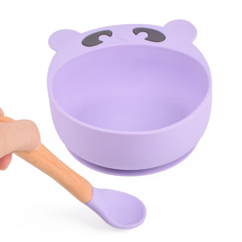 A2UB 3 Pcs Baby Training Feeding Food Bowl Wooden Handle Spoon Fork Set Anti Slip Silicone Suction Dinner Plate Dish Utensil
A2UB 3 Pcs Baby Training Feeding Food Bowl Wooden Handle Spoon Fork Set Anti Slip Silicone Suction Dinner Plate Dish Utensil