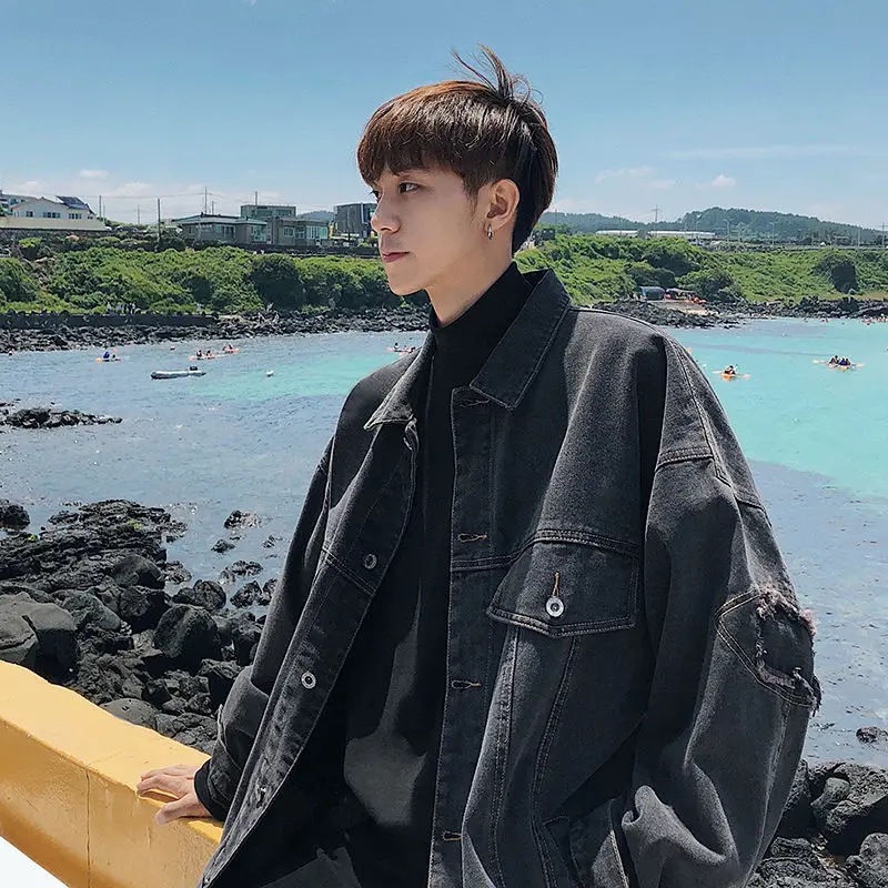Denim jacket student handsome Hong Kong style casual trend loose spring and autumn coat men
Denim jacket student handsome Hong Kong style casual trend loose spring and autumn coat men